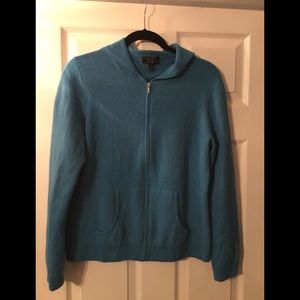 Charter Club Cashmere hoodie zip front sweater